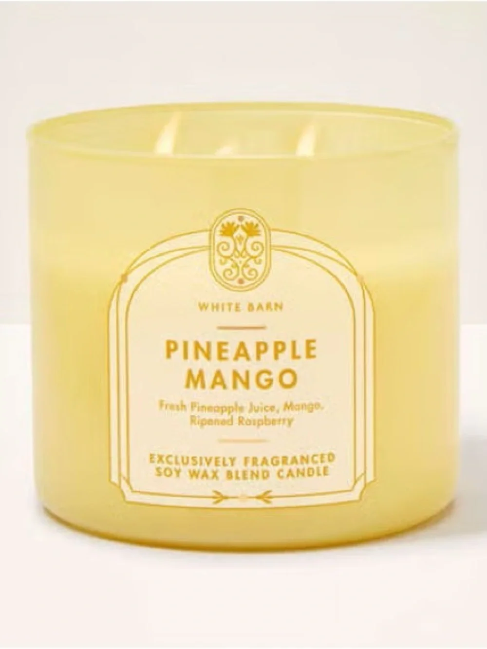 White Barn Pineapple Mango Candle - Bright Yellow Glass